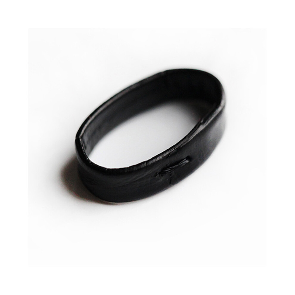 (Black, 19mm) Premium Leather Watch Strap Retaining Ring Loop Hoop Keeper Black Brown Buckle