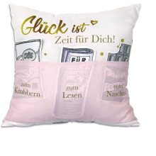 Hergo Sofahelden Sofakissen 43 x 43 cm GlĂĽck ist Zeit fĂĽr Dich