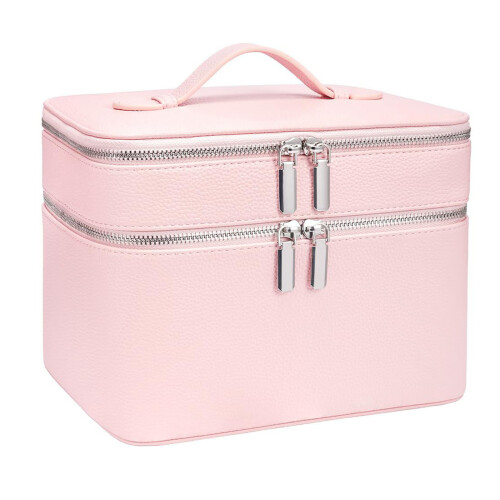 Compact 24x18x17cm Makeup Holder With Protective Structure-Pink