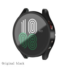 (40mm-Original black) For Galaxy Watch 4 Hard Case With Tempered Glass PC Screen Protector Cover