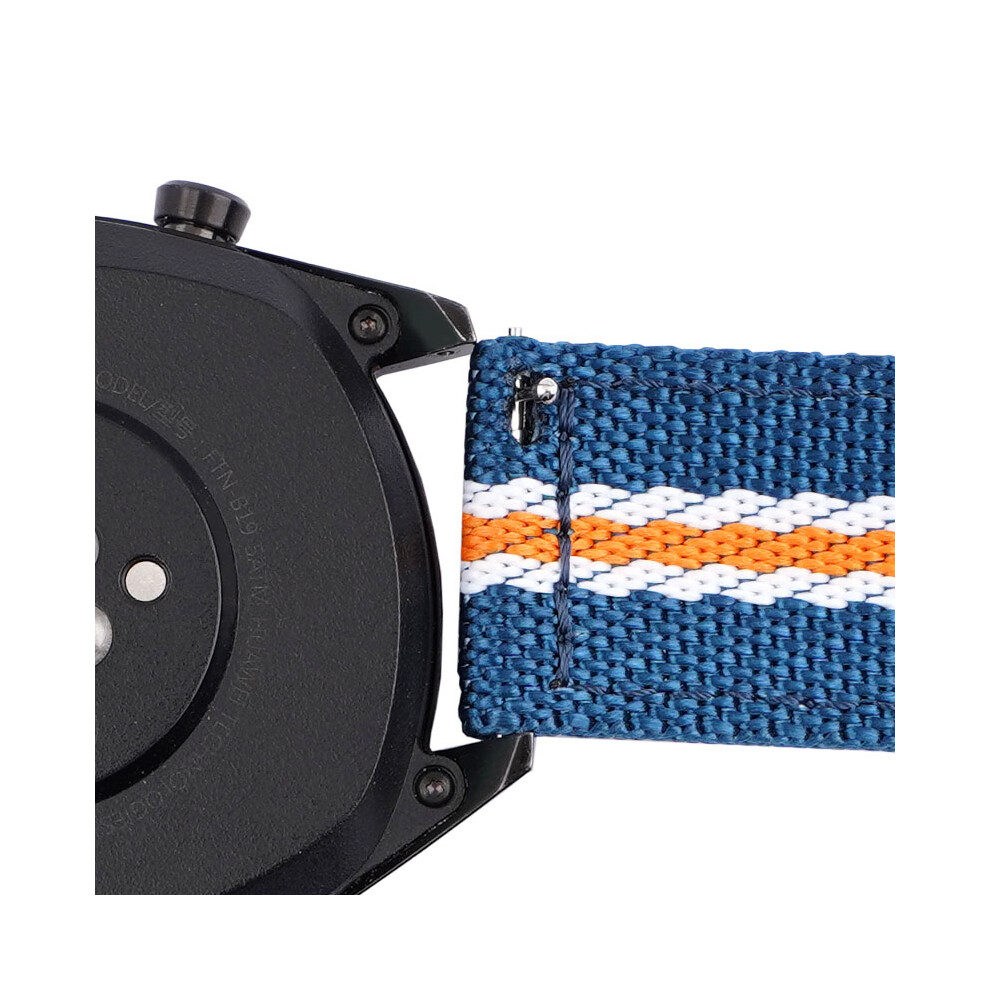 Grey (, 22Mm) Universal Smartwatch With Switch Lugs Striped Nylon Braided Strap 18 20 22 24Mm
