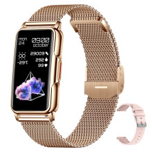(Gold Steel) H80 Bracelet Fashion Bluetooth-Compatible Talking Watch 1.47" Large Screen Watch
