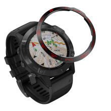 (Black circle red) Suitable For Garmin Garmin Fenix6 Graduated Metal Bezel Racing Bezel