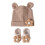 Infant Hat & Socks Set Stretchy Knit Fabric Comfortable-Khaki 1