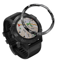 (Black and white lettering) Suitable For Garmin Garmin Fenix6 Graduated Metal Bezel Racing Bezel