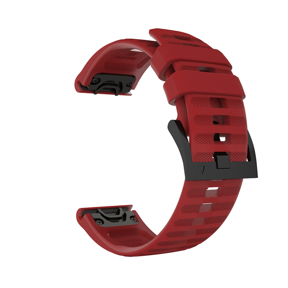 (Red) For Garmin Fenix7/6  Silicone Band Replacement Sport Strap