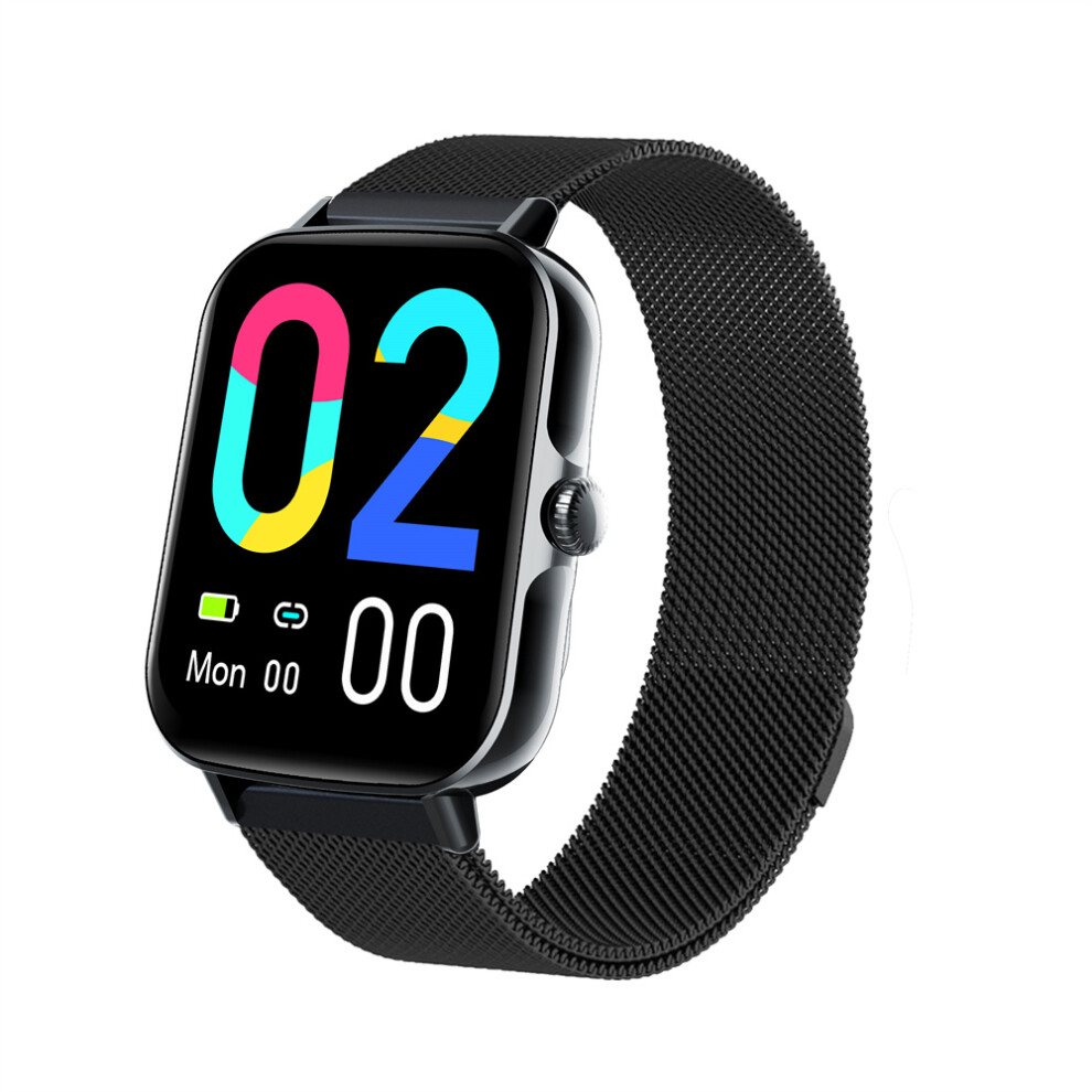 Black ( Steel) F107 Smart Bracelet 1.91 Inch Large Screen Monitoring Blood Glucose Smart Watch