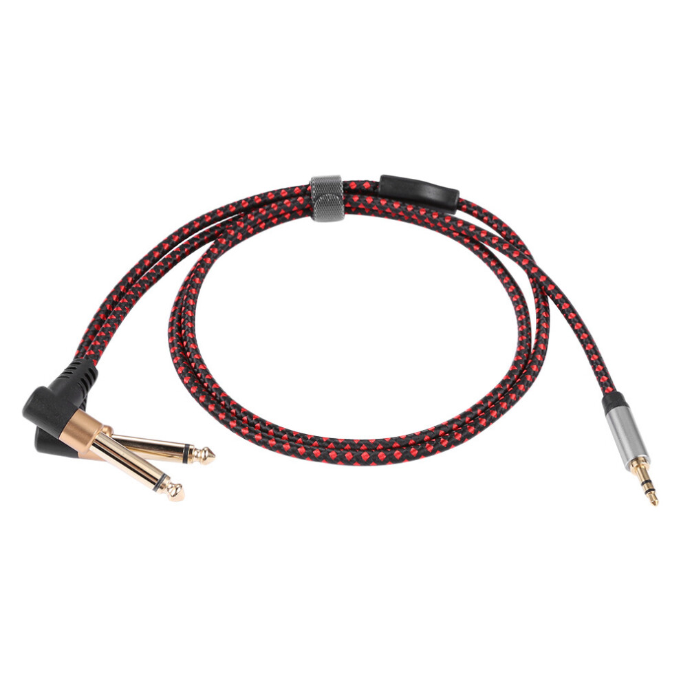 (1M) 3.5Mm Male Double 90 Degree 6.35Mm Male Right Angle Y Splitter Aux Audio Cable 320997420156