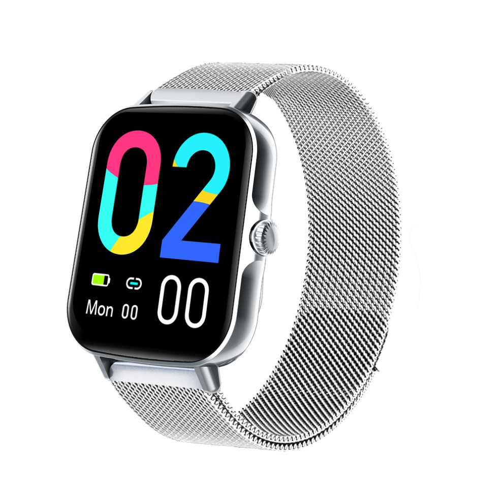Silver ( Steel) F107 Smart Bracelet 1.91 Inch Large Screen Monitoring Blood Glucose Smart Watch