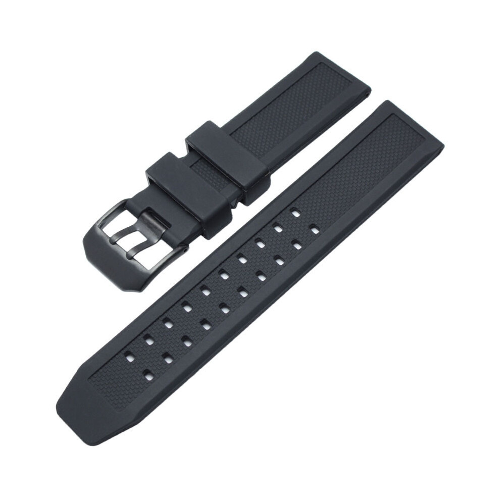(Black Black Buckle) Waterproof Silicone Strap for Luminox 1800 3050 3080 3150 8800 Series Watch 23mm