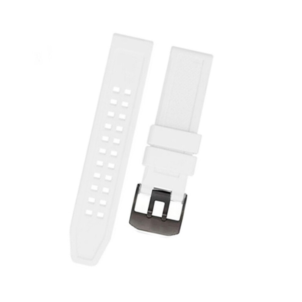 (White Black Buckle) Waterproof Silicone Strap for Luminox 1800 3050 3080 3150 8800 Series Watch 23mm