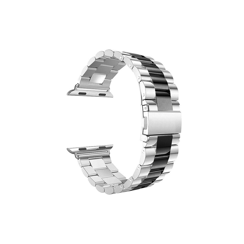 Silver/Black ( 42/44/45Mm) Stainless Steel Strap For Iwatch Series 4 5 6 Se 7 8 Generation Bracelet Band
