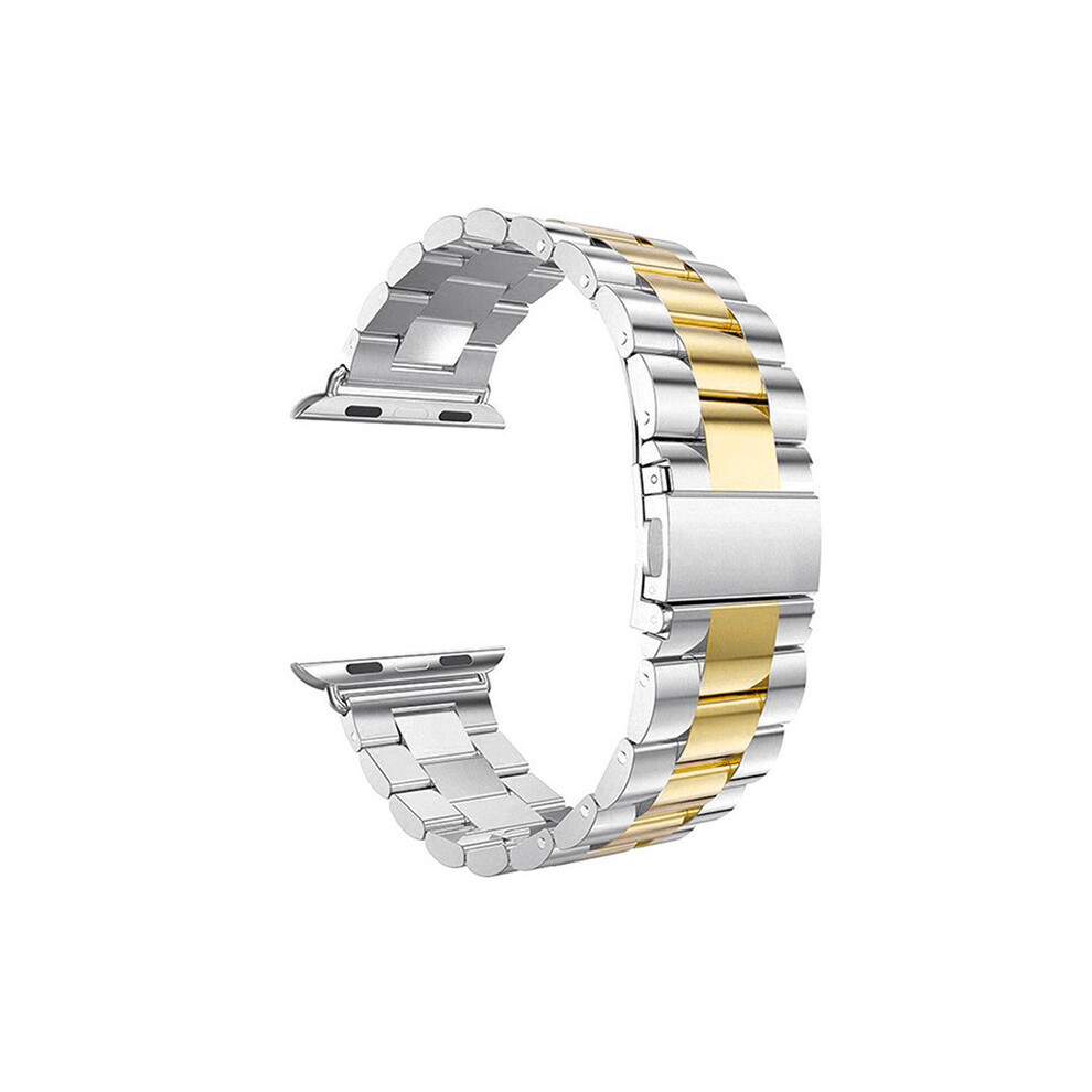 Silver/Gold ( 42/44/45Mm) Stainless Steel Strap For Iwatch Series 4 5 6 Se 7 8 Generation Bracelet Band