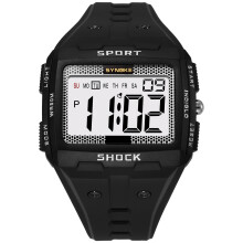 (Black) Big Numbers Full-Size Digital Watch, Water-Resistant Electronic Wristwatch