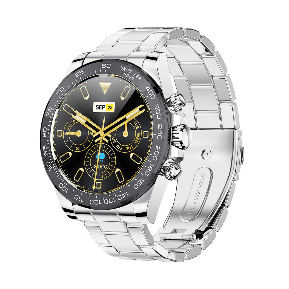 (Steel band black) AW13pro Smartwatch Heart Rate Detection Bluetooth Talking Smartwatch