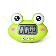 Kitchen baking cartoon animal electronic timer alarm clock student study timer (green frog)