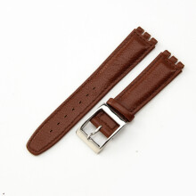 (Brown Brown Line) Swatch Genuine Leather Strap 17mm Concave Interface Bracelet for YCS YAS YGS