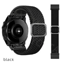 (Black, 26mm) 22/26mm Stretch Woven Nylon Replacement Strap for Garmin Fenix 7x & 6x Bands
