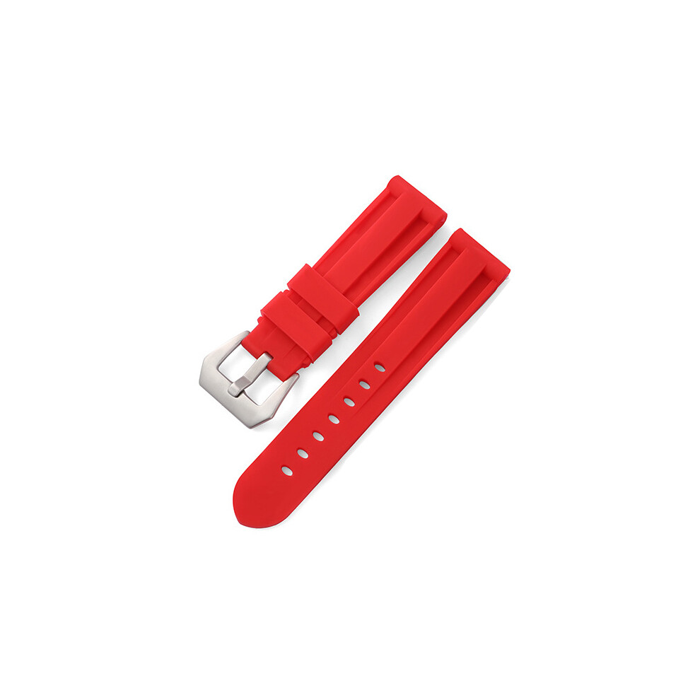 Red (, 26Mm) Compatible For Panerai Silicone Strap Interchangeable Bracelets