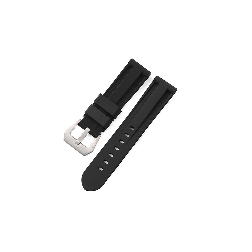 Black (, 22Mm) Compatible For Panerai Silicone Strap Interchangeable Bracelets