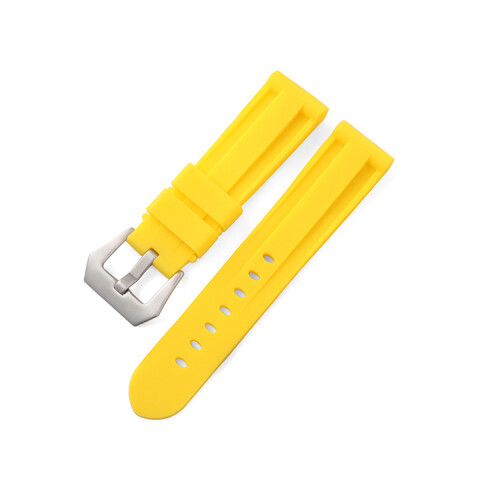(Yellow, 24mm) Compatible For Panerai Silicone Strap Interchangeable bracelets