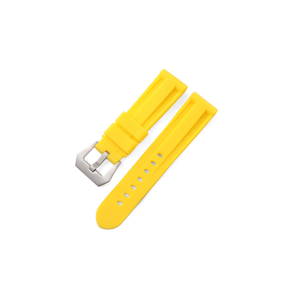 Yellow (, 24Mm) Compatible For Panerai Silicone Strap Interchangeable Bracelets