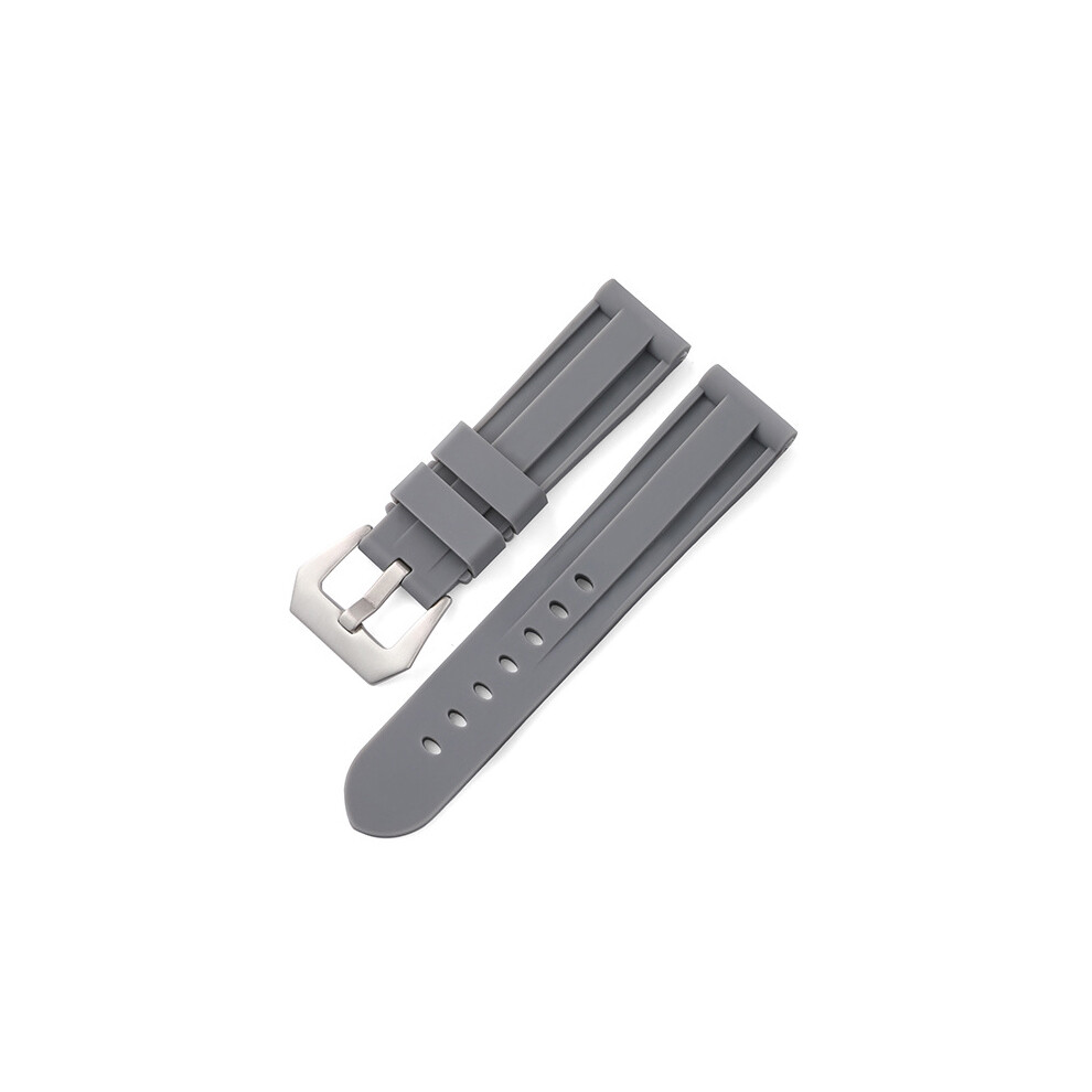 Grey (, 22Mm) Compatible For Panerai Silicone Strap Interchangeable Bracelets