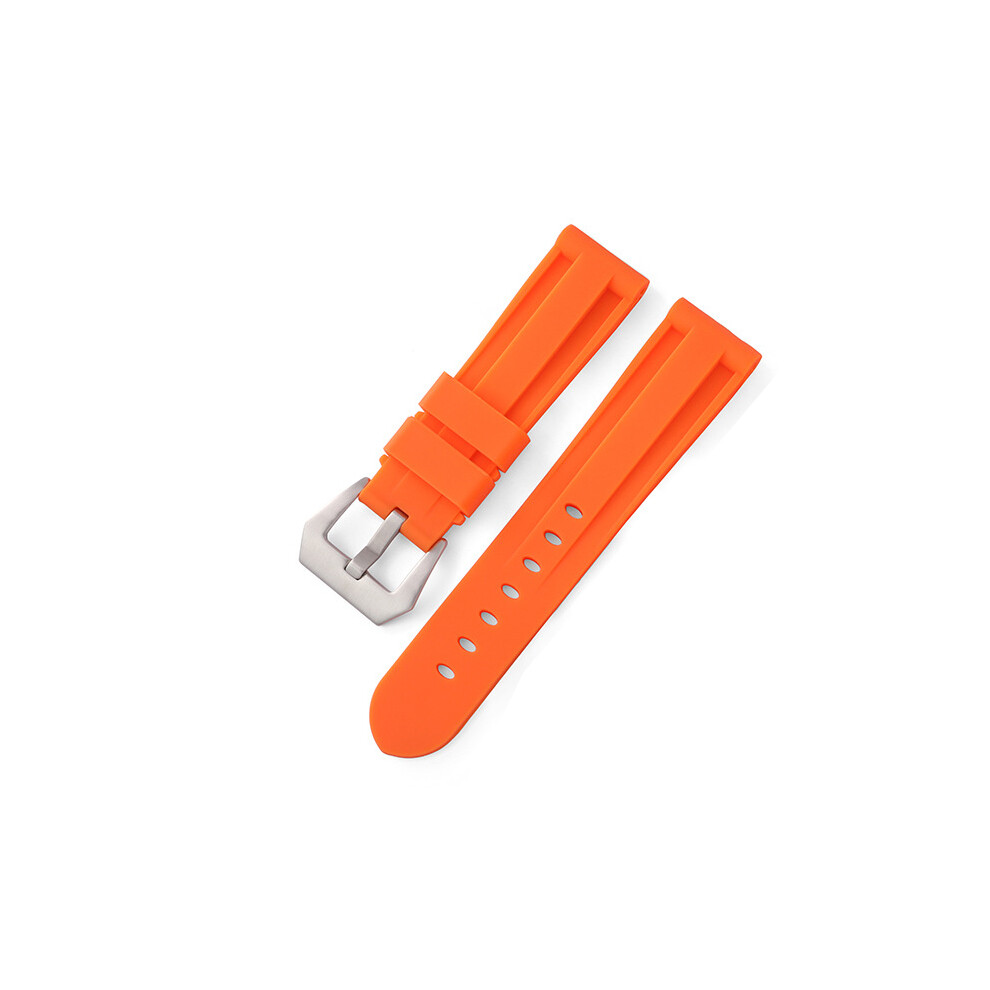Orange (, 26Mm) Compatible For Panerai Silicone Strap Interchangeable Bracelets