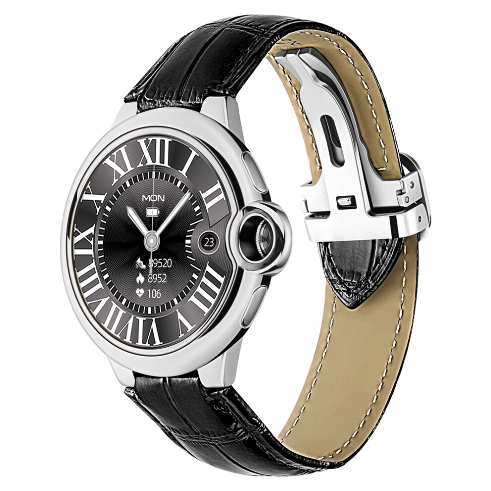 (Silver + Black) Aw28 Smart Watch Bluetooth Calling Heart Rate Detection Multifunction Watch Black,Silver 320997417750