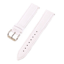 (White, 24mm) Bamboo Pattern Waterproof Leather Strap With Interchangeable Straps