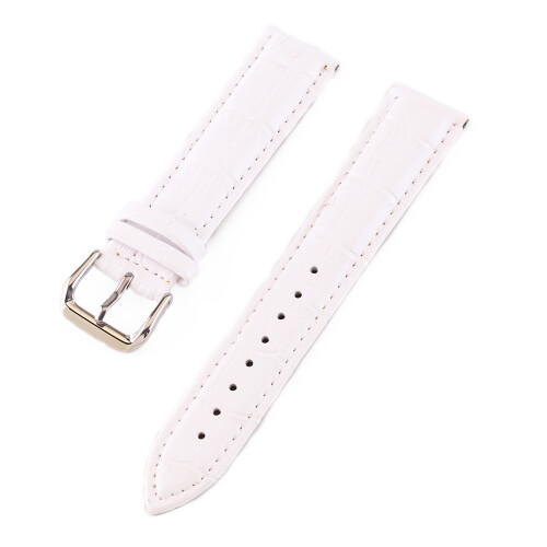 (White, 24mm) Bamboo Pattern Waterproof Leather Strap With Interchangeable Straps