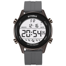 (Grey) Big Numbers LED Ultra-Thin 50M Water-Resistant Cool Electronic Watch