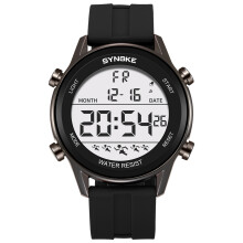 (Black) Big Numbers LED Ultra-Thin 50M Water-Resistant Cool Electronic Watch