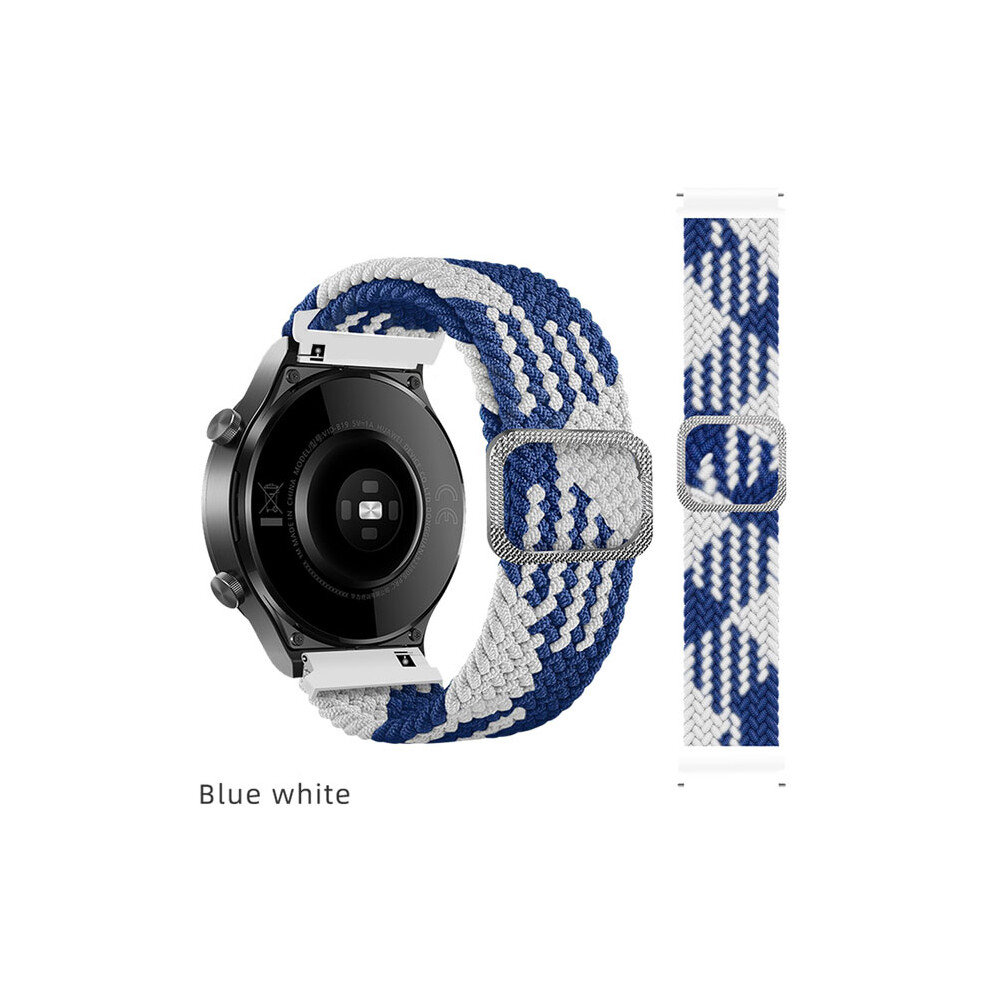 Blue/White ( And 20Mm) 20/22Mm Nylon Replaceable Strap For Samsung Watch5 Band For Huawei Gt3 Watchband