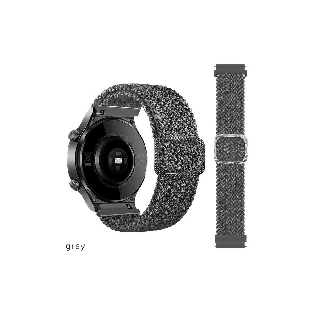 Grey (, 22Mm) 20/22Mm Nylon Replaceable Strap For Samsung Watch5 Band For Huawei Gt3 Watchband