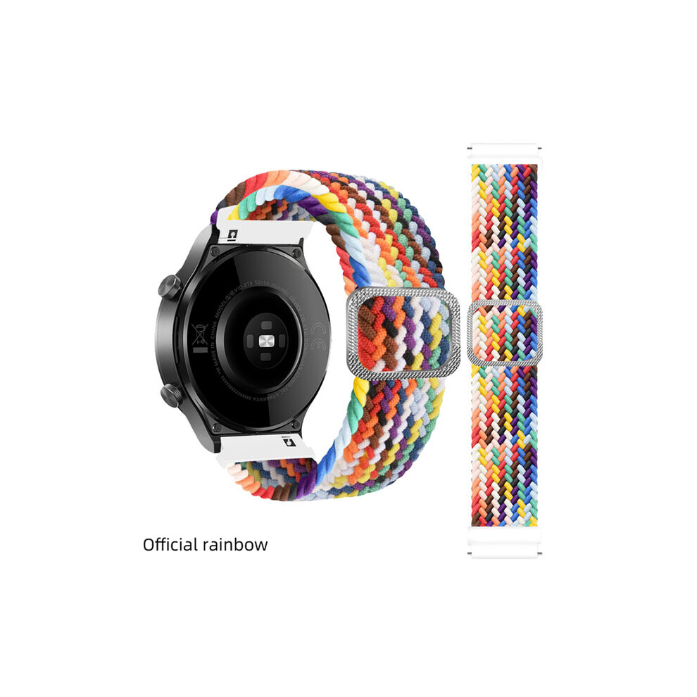 (Rainbow, 20mm) 20/22mm Nylon Replaceable Strap For Samsung Watch5 Band For Huawei GT3 Watchband
