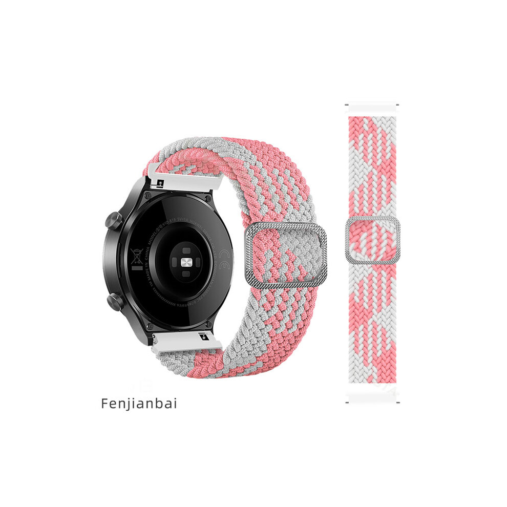 Pink/White ( And 20Mm) 20/22Mm Nylon Replaceable Strap For Samsung Watch5 Band For Huawei Gt3 Watchband