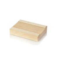 Seifenschale Zirben-Seifenablage rechteckig gerillt 12 x 9 cm