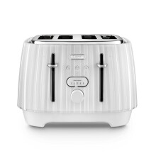 De'Longhi Ballerina Toaster, 4 Slot Toaster, Reheat, 5 Browning Settings, Defrost and Cancel Functions, Pull Crumb Tray, CTD4003.W, 1800W, UK PLUG, W