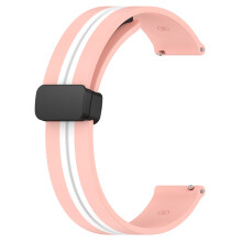 (Pink and White) Band for Huawei GT3 Monochrome Straps Folding Buckle Magnetic Buckle 22mm