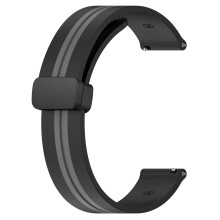 (Black and Grey) Band for Huawei GT3 Monochrome Straps Folding Buckle Magnetic Buckle 22mm