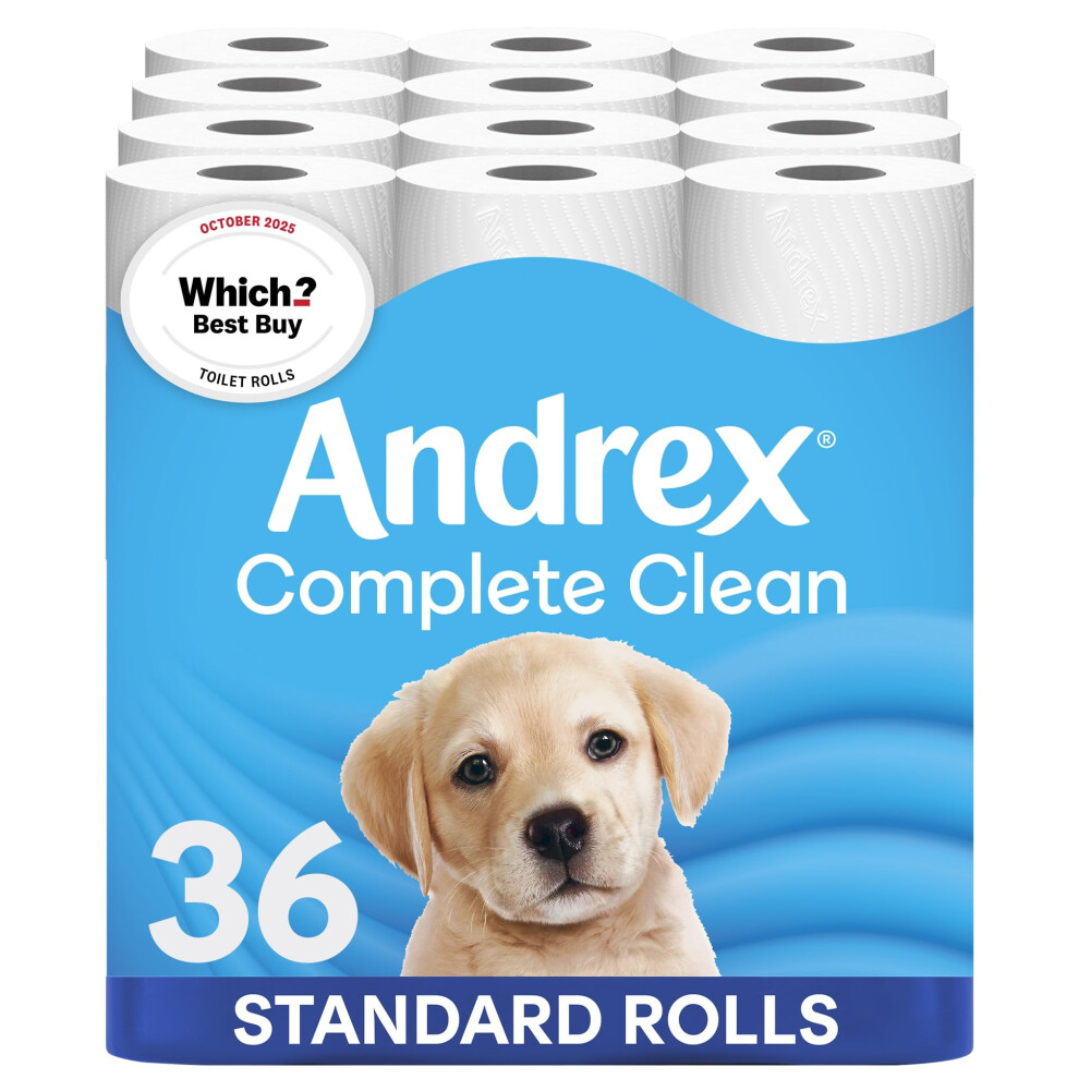 Andrex Complete Clean Toilet Roll - 36 Toilet Rolls, 3-Ply, Bulk Buy, Now Even Softer, Fsc Certified, Endorsed As A Which? Best Buy