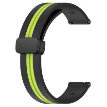 (Black and Cyan) Band for Huawei GT3 Monochrome Straps Folding Buckle Magnetic Buckle 22mm