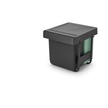 Brabantia Sort & Go Pull Out Bin | 10+10+20L Built-in Under Sink Cupboard Bin Inside Door for Kitchen | Integrated Double Waste Recycling Unit with S