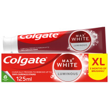 Colgate Max White Luminous Toothpaste 125ml, Teeth Whitening Toothpaste with Cli