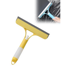 3 in 1 Window Cleaning Squeegee with Builtin Spray Bottle for Streak Glass and Mirrors (Yellow)