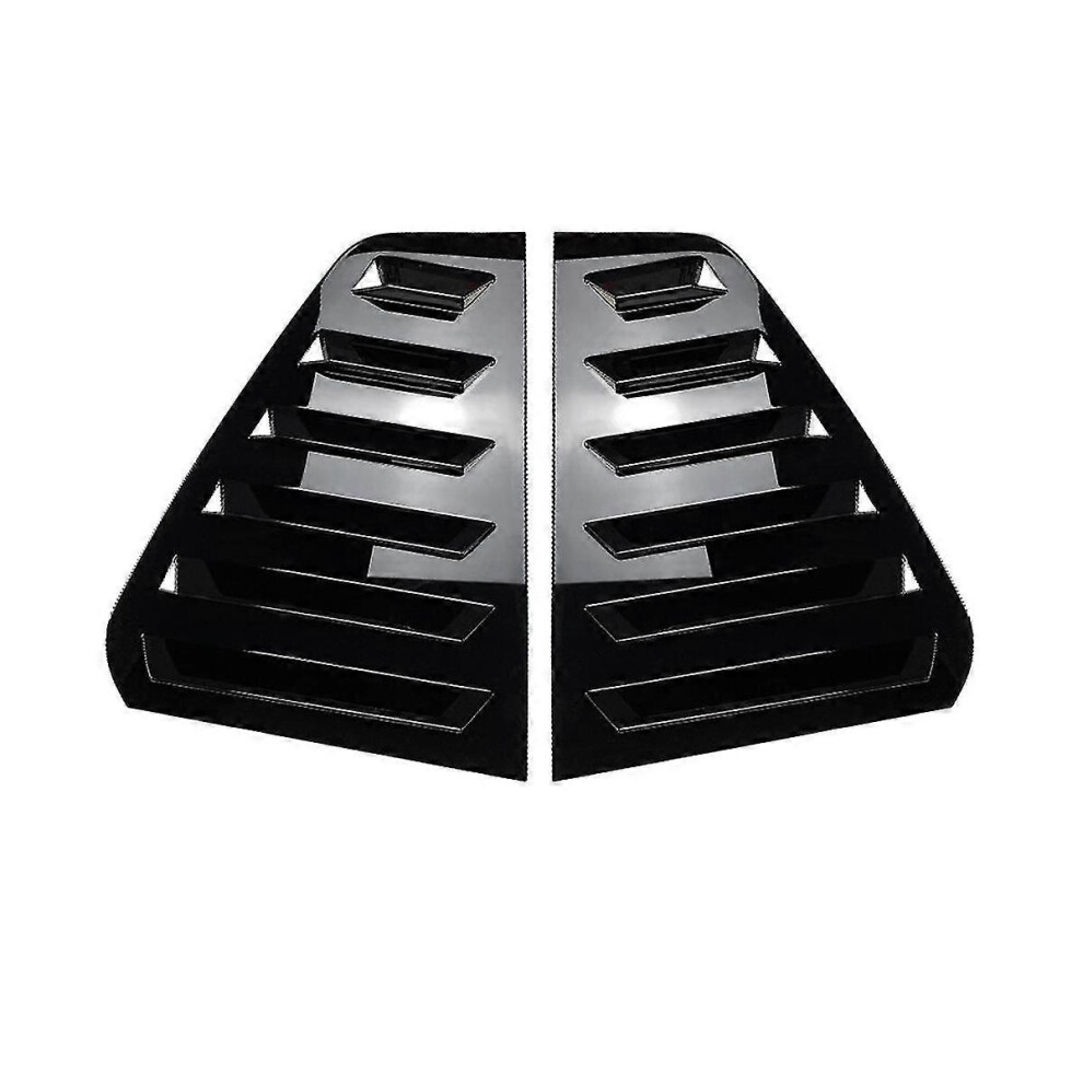 Car Glossy Rear Windows Triangle Louver Cover Stickers For Golf 6 Mk6 2008-2012 Cover Black 7624176587023