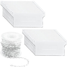 20 Pieces Vertical Blind Weights Bottom Slats 89 Mm (3.5 Inch) & 10m Plastic Vertical Blind Chains For Curtain Vertical Blinds Repair Kit, White