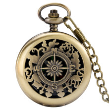 (Bronze) Compass Pocket Watch for Outdoor Climbing with Flip-Open Design