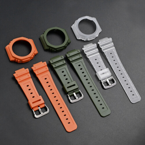 (Red) Casio G-Shock GA-2100 Strap Replacement Kit: Watch Band + Case with Tools 2